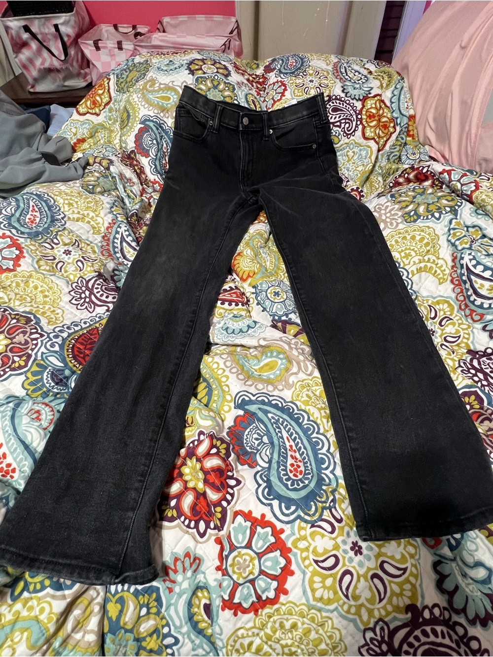 Old Navy Black Slim Flare Jeans - High-Rise Wide Leg